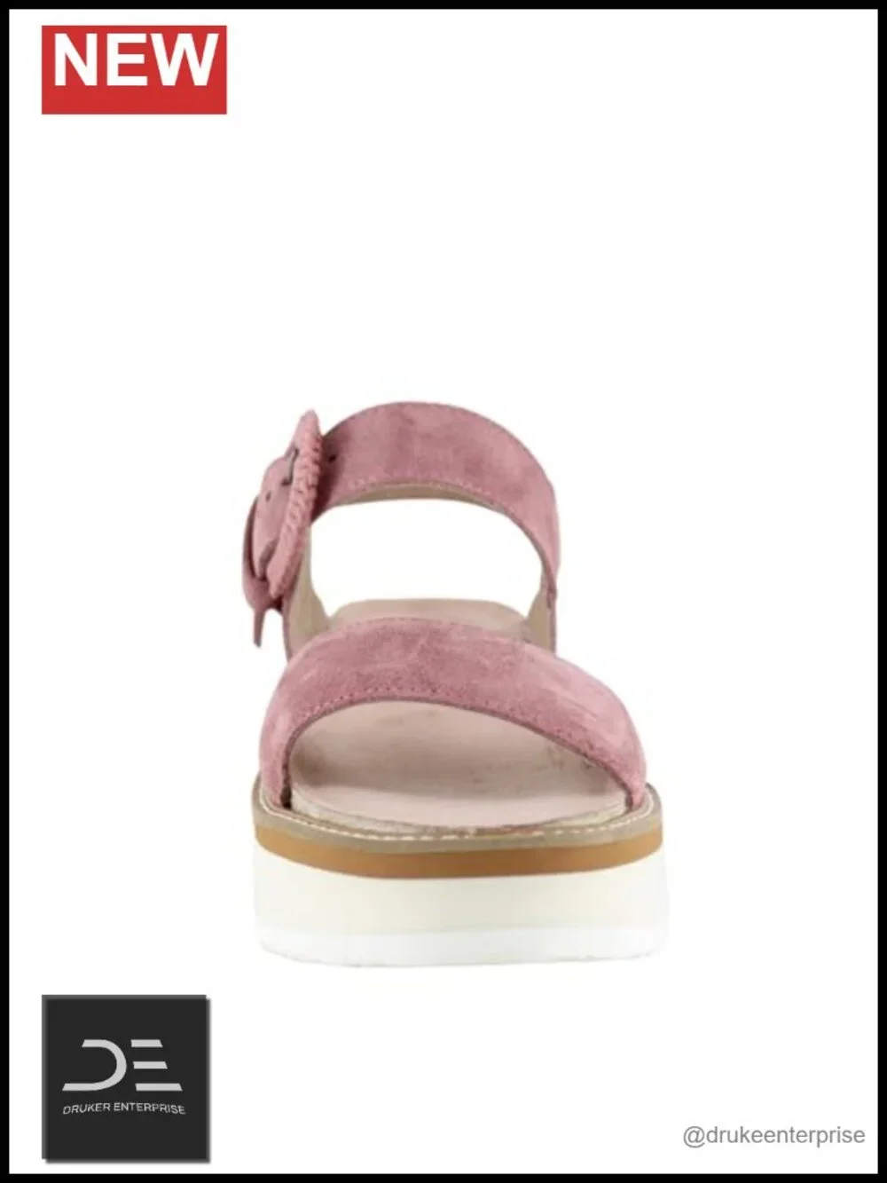 Leather Platform Wedge Sandals with Adjustable Buckle Sandal